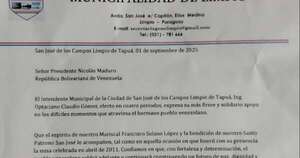 Diario HOY | Intendente de Limpio envió una carta de apoyo a Nicolás Maduro