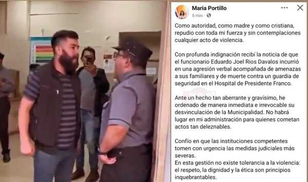 Intendenta interina ordena desvinculación de "Dudu" Dávalos tras amenazas en hospital