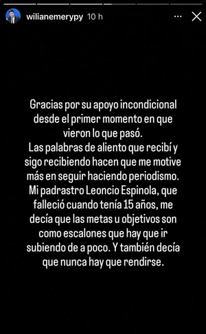 Willian Emery agradece el apoyo tras ser humillado en vivo por Fernanda Robles - Info Alto Parana