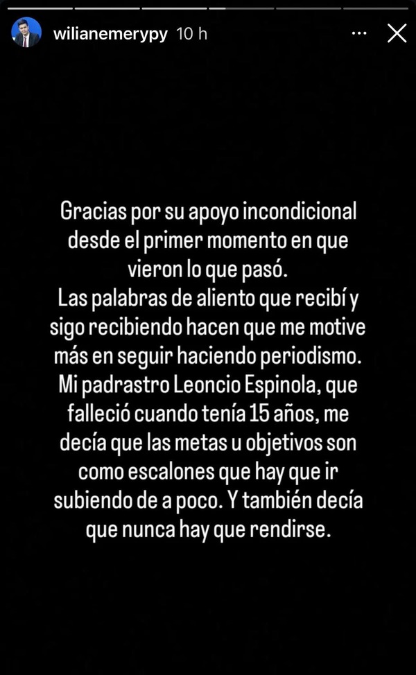 Willian Emery agradece el apoyo tras ser humillado en vivo por Fernanda Robles - Info Alto Parana