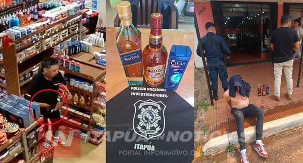 ROBÓ UN “BLUE LABEL” DEL “BIGGIE”, NO LO PUDO TOMAR Y TERMINÓ TRAS LAS REJAS
