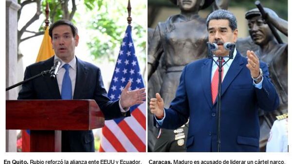 “Maduro es fugitivo de la Justicia de EEUU”, denuncia Rubio en Ecuador