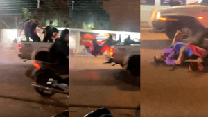 Joven pierde el conocimiento tras caer de camioneta en caravana albirroja en Hernandarias - Noticiero Paraguay