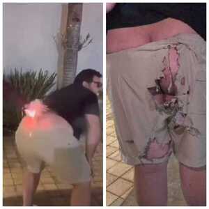 Popular / (VIDEO)¡Se quemó la cola con bombas festejando la clasificación Albirroja!