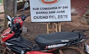 Recuperan motocicleta robada a una joven 