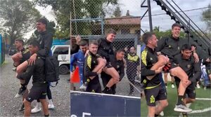 Popular / (VIDEO) ¡Mañami! Los compas de Lucas Romero festejaron con todo su convocatoria a la sele