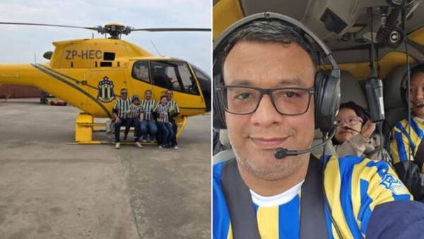 Llegó en helicóptero para ver la final de la Liga Luqueña