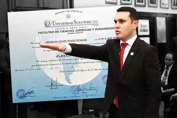 Reiteran a la Corte pedido de informe sobre título del senador Hernán Rivas - Política - ABC Color