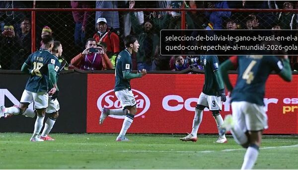 Popular / ¡Bolivia venció a Brasil en El Alto y está en el repechaje para jugar el Mundial 2026!