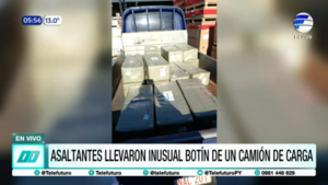 Asaltantes se llevaron inusual botín de un camión de carga