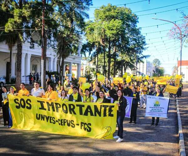 “Septiembre Amarillo”: Villarrica marchó por la vida y contra el estigma del suicidio - Nacionales - ABC Color