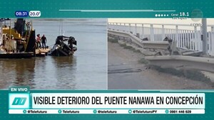 Visible deterioro del puente Nanawa en Concepción.