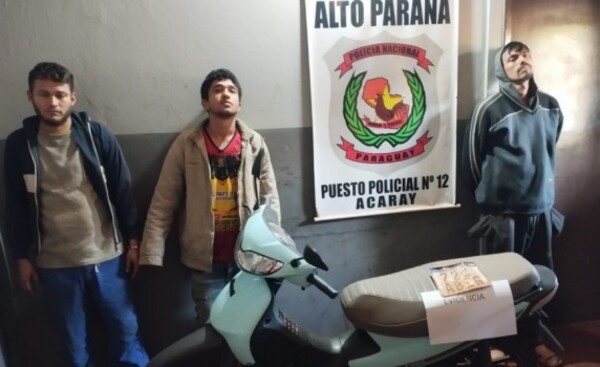 Aprehenden a tres presuntos ladrones mediante GPS de moto hurtada