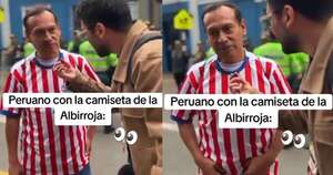 La Nación / En pleno Lima, un hincha peruano sorprendió al vestir la casaca albirroja