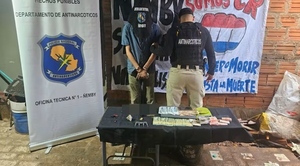Detienen a un hombre con drogas y un mensaje alusivo al Clan Rotela