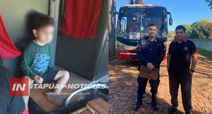 NIÑO SUBIÓ A UN COLECTIVO SIN SU MADRE DESDE ENCARNACIÓN HASTA CAMBYRETÁ