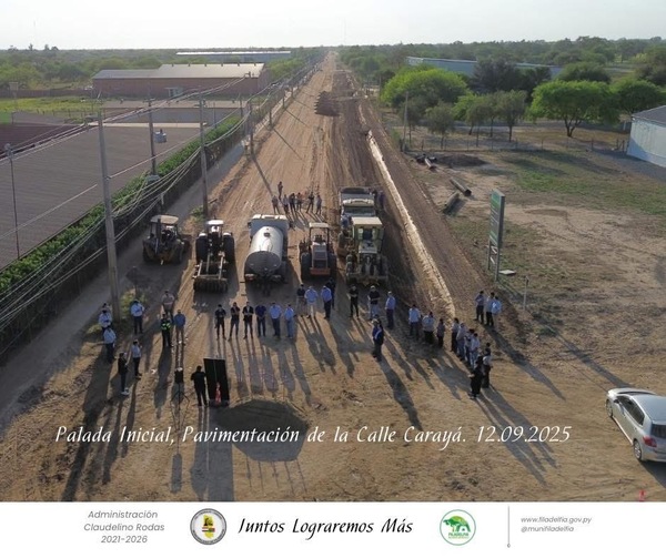 Palada inicial marca inicio de las obras de pavimentación en la Calle Carayá