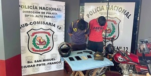 Motochorros detenidos en Franco usaban pistola de juguete