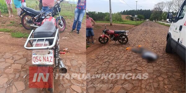 MOTOCICLISTA SUFRIÓ LESIONES TRAS CAÍDA EN CAMBYRETÁ CENTRO 