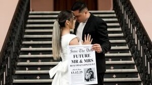 Popular / (GALERÍA) ¡Pareja de cumbieros anunció así su fecha de casamiento!