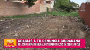 Gracias a tu denuncia ciudadana se logró limpiar basural de terreno baldío en Zeballos Cué