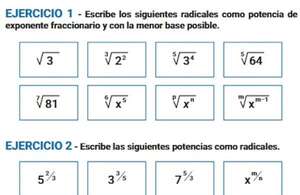 Potencias y radicales: ejercicios con respuestas - Matemática Tercer Ciclo - ABC Color