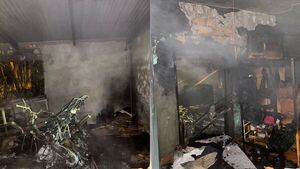 Incendio consumió parte de vivienda de un bombero en María Auxiliadora
