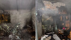 El fuego sorprendió a un bombero en su propia casa