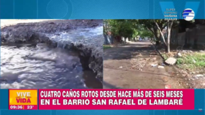 Denuncia ciudadana: Cuatro caños rotos desde hace más de seis meses en un barrio de Lambaré