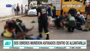 Obreros mueren asfixiados dentro de alcantarilla en San Lorenzo