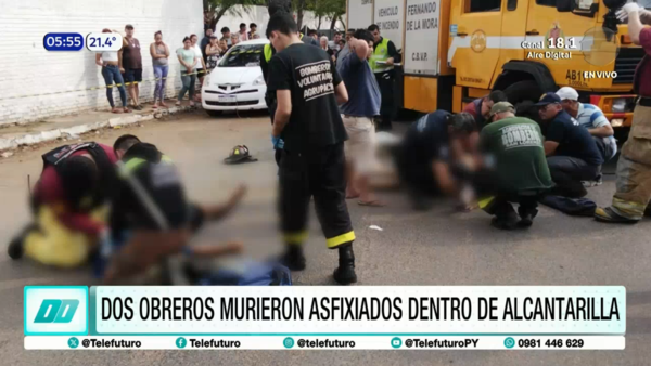 Obreros mueren asfixiados dentro de alcantarilla en San Lorenzo