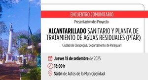 MOPC socializará en Carapeguá proyecto de alcantarillado sanitario