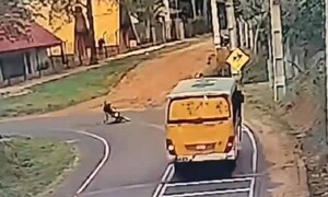 Motociclista se salvó de milagro de terminar arrollado – Prensa 5