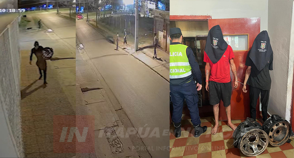 HURTARON LLANTAS DE UNA GOMERÍA EN ENCARNACIÓN Y TERMINARON TRAS LAS REJAS