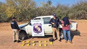 Chaco: Policía Antinarcótico detiene a conductor con 13 kilos de cocaína
