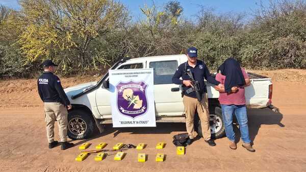 Chaco: Policía Antinarcótico detiene a conductor con 13 kilos de cocaína