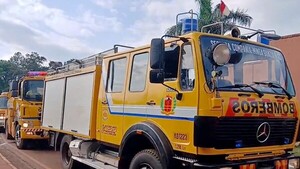 Bomberos de Minga Guazú levantan paro temporalmente al cobrar parte de lo que debía la Comuna
