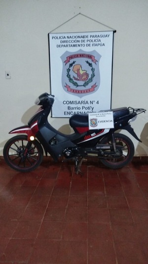 Policía recupera motocicleta hurtada del Hospital Básico de Encarnación