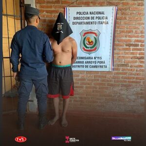 DETENIDO POR INTENTAR AGREDIR A SU PAREJA CON UN MACHETE EN ARROYO PORÃ - «TVS DIGITAL»