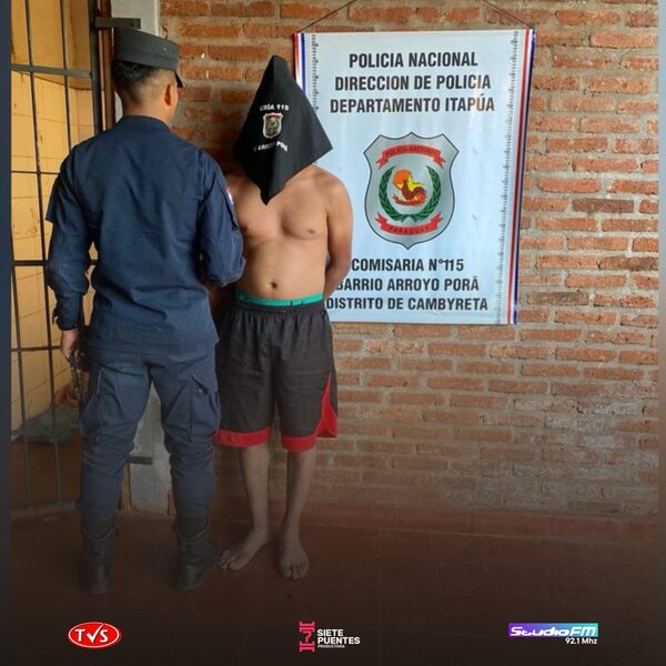 DETENIDO POR INTENTAR AGREDIR A SU PAREJA CON UN MACHETE EN ARROYO PORÃ - «TVS DIGITAL»