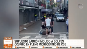 Supuesto ladrón molido a golpes en microcentro de Ciudad del Este