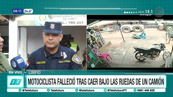 Motociclista falleció tras caer bajo las ruedas de un camión en Limpio