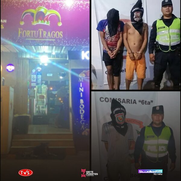 TRES HERMANOS DETENIDOS POR ROBO EN UN BAR DE CORONEL BOGADO - «TVS DIGITAL»