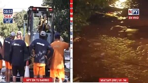 ESSAP repara caño en Fernando de la Mora