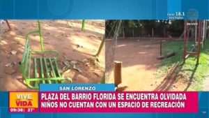 Vecinos denuncian abandono de una plaza en el barrio Florida de San Lorenzo