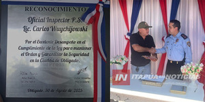 JEFE DE COMISARÍA DE OBLIGADO RECIBE RECONOCIMIENTO
