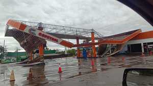 Temporal provoca destrozos en estación de servicios de Cambyretá