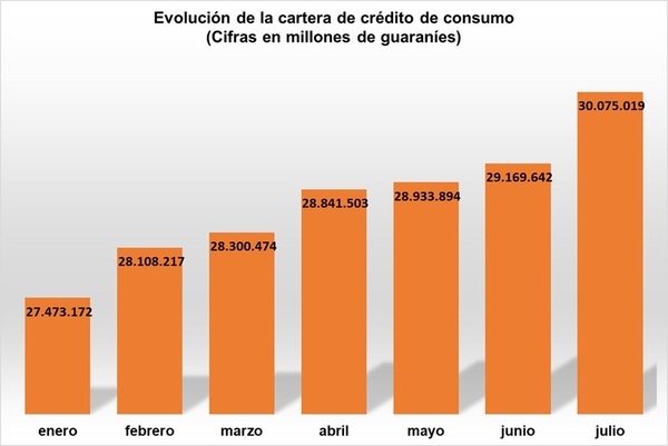El crédito bancario al consumo dio un salto del 19,5% en un año