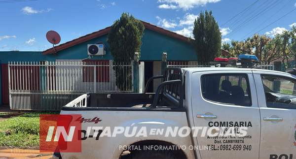 ASALTANTES IRRUMPIERON EN UNA VIVIENDA DE CAMBYRETÁ