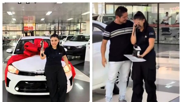 Regaló su primer 0km a su hija y hasta el jefe de ella ayudó a la sorpresa
